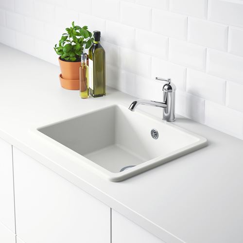 IKEA - HAVSEN/LILLVIKEN, single-bowl insert sink, white, 53x47 cm