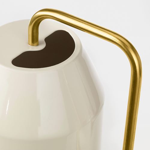 IKEA - VATTENKRASSE, watering can, ivory/gold-colour, 0.9 l