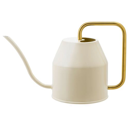 IKEA - VATTENKRASSE, watering can, ivory/gold-colour, 0.9 l