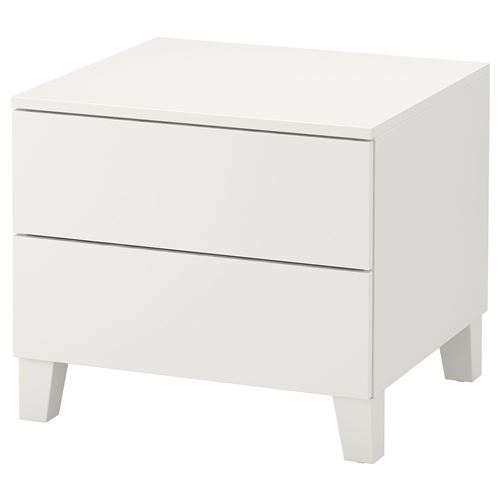 IKEA - PLATSA/FONNES, bedside table, white, 60x55x53 cm