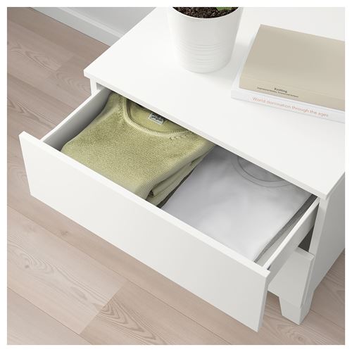 IKEA - PLATSA/FONNES, bedside table, white, 60x55x53 cm