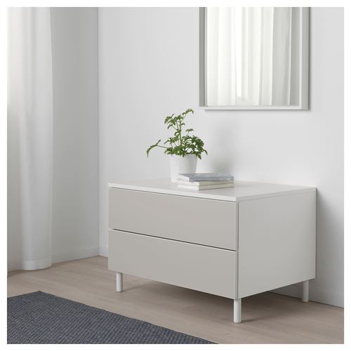 IKEA - PLATSA/SKATVAL, PLATSA chest of drawers, white/light grey, 80x55x53 cm