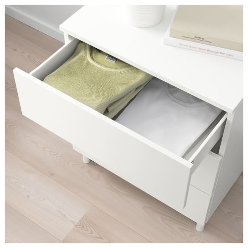 IKEA - PLATSA/FONNES, chest of 3 drawers, white, 60x55x73 cm