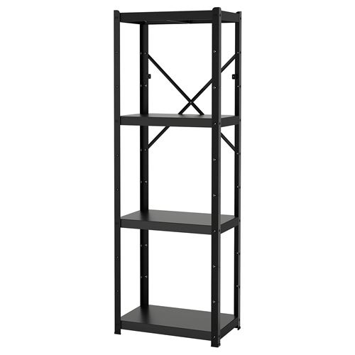 IKEA - BROR, shelving unit, black, 65x40x190 cm