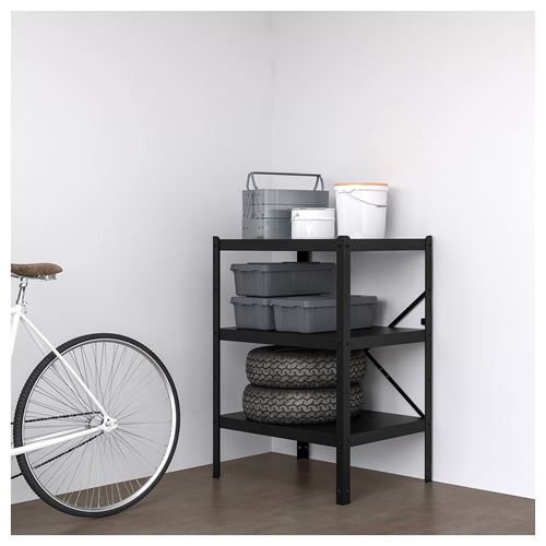 IKEA - BROR, shelving unit, black, 85x55x110 cm