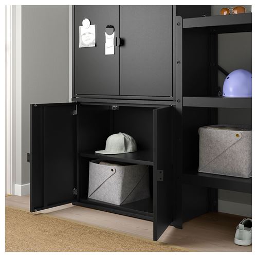 IKEA - BROR, shelving unit, black, 170x40x190 cm