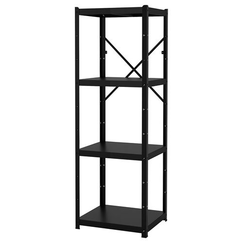 IKEA - BROR, shelving unit, black, 65x55x190 cm