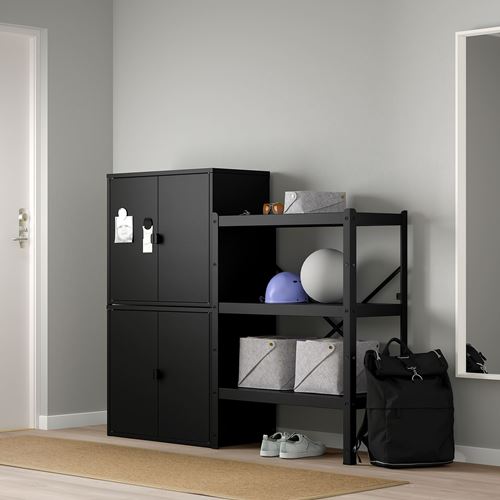 IKEA - BROR, shelving unit, black, 161x40x133 cm