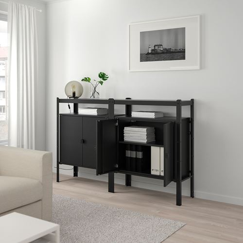 IKEA - BROR, cabinet with door, black, 76x40x66 cm