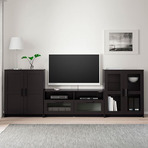 IKEA - BRIMNES, tv storage unit, black, 276x41x95 cm