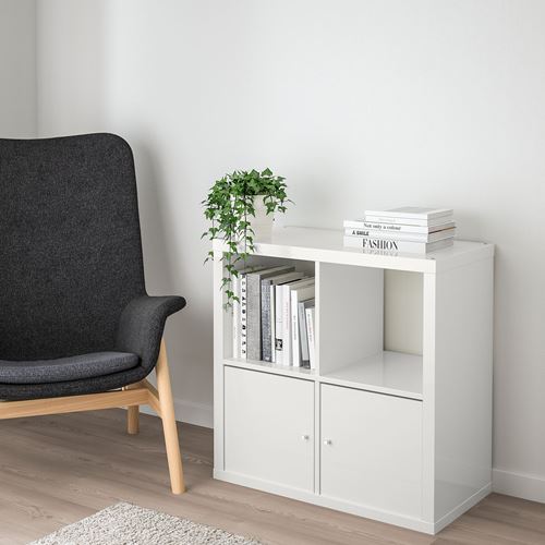 IKEA - KALLAX, Open Shelving Unit, high-gloss white, 77x77 cm