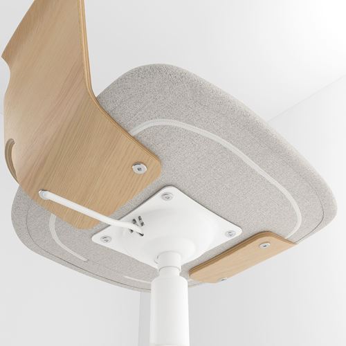 IKEA - FJALLBERGET, office chair, white stained oak veneer/gunnared light beige