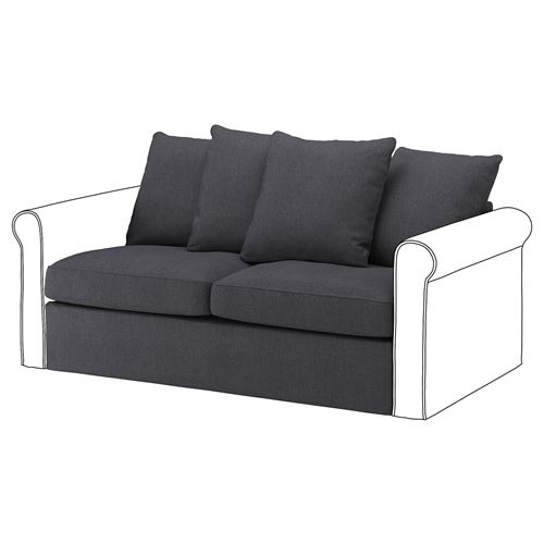 IKEA - GRÖNLID, cover for 2-seat sofa-bed section, Sporda dark grey