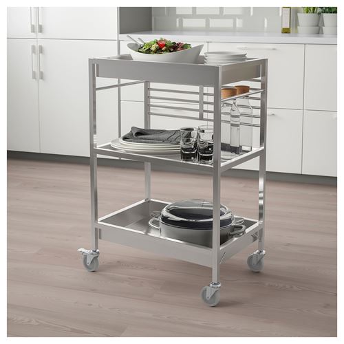 IKEA - KUNGSFORS, trolley, stainless steel, 60x40 cm