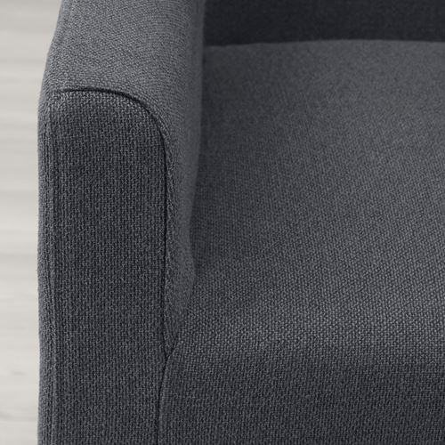 IKEA - SAKARIAS, kolçaklı kumaş sandalye, siyah-sporda koyu gri