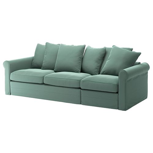 IKEA - GRÖNLID, 3-seat sofa-bed, ljungen light green