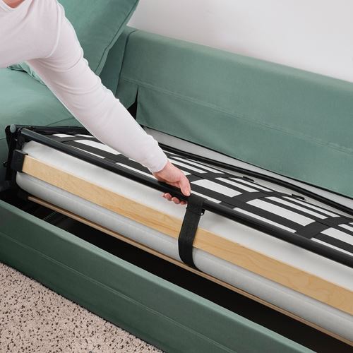 IKEA - GRÖNLID, 4'lü yataklı köşe kanepe ve uzanma koltuğu, ljungen açık yeşil