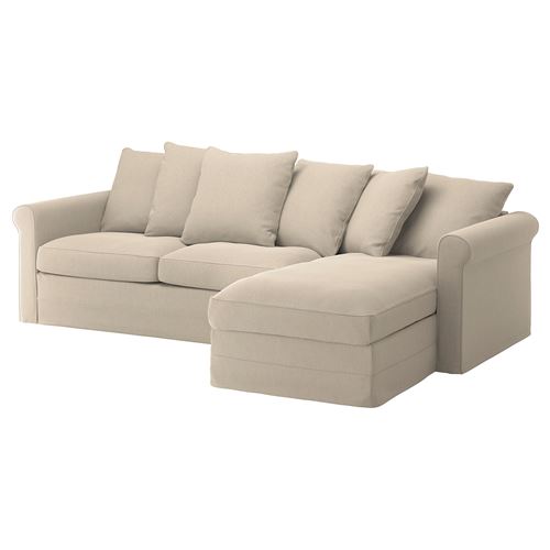 IKEA - GRÖNLID, corner sofa-bed with storage, sporda natural