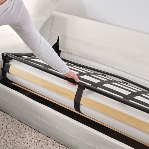 IKEA - GRÖNLID, 4'lü yataklı köşe kanepe ve uzanma koltuğu, ınseros beyaz