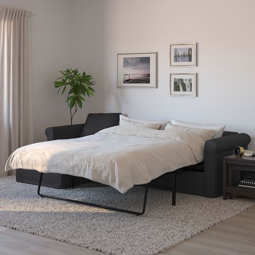 GRÖNLID sporda koyu gri bazalı yataklı köşe kanepe - 19418994 | IKEA