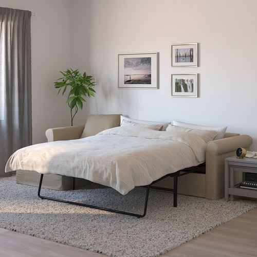 IKEA - GRÖNLID, corner sofa-bed with storage, sporda natural