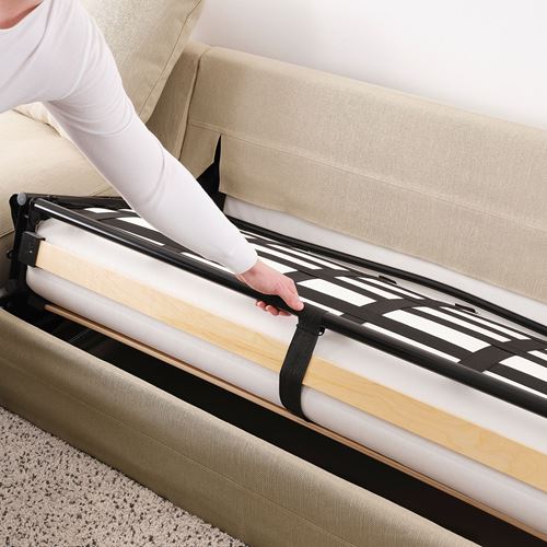 IKEA - GRÖNLID, corner sofa-bed with storage, sporda natural