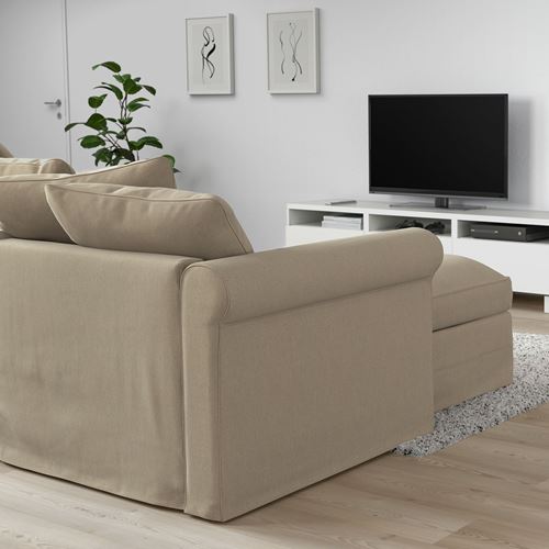 IKEA - GRÖNLID, corner sofa-bed with storage, sporda natural