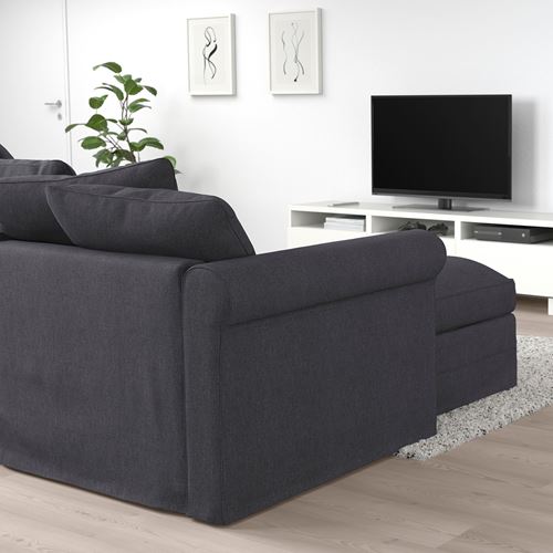 IKEA - GRÖNLID, 4-seat corner sofa bed and chaise longue, Sporda dark grey