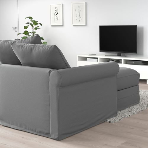 IKEA - GRÖNLID, corner sofa-bed with storage, ljungen medium grey