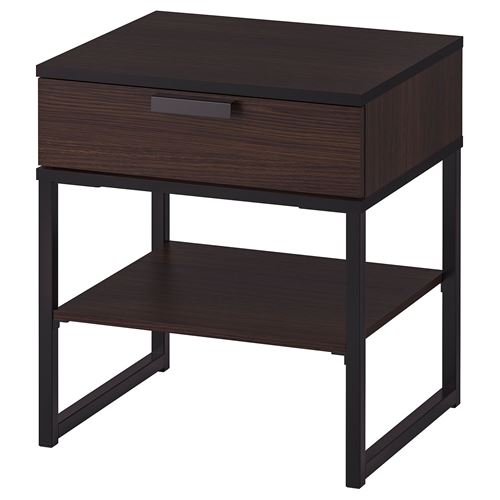 IKEA - TRYSIL, bedside table, brown/black, 45x40x50 cm