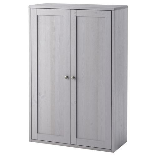IKEA - HAVSTA, glass-door cabinet, grey, 81x123x35 cm