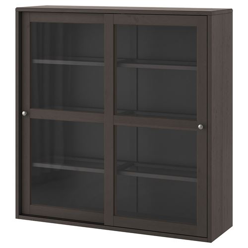 IKEA - HAVSTA, vitrin, koyu kahve, 121x123x35 cm