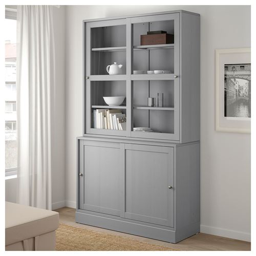 IKEA - HAVSTA, vitrin, gri, 121x212x47 cm
