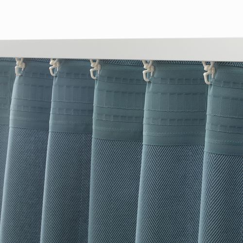 IKEA - TIBAST, background curtain, 1 pair, blue, 145x300 cm