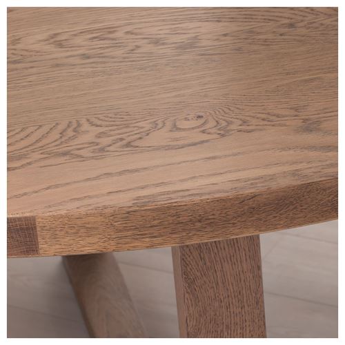 IKEA - MÖRBYLANGA, round dining table, oak veneer brown stained, seats 6