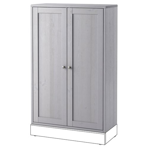 IKEA - HAVSTA, glass-door cabinet, grey, 81x123x35 cm