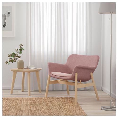 IKEA - VEDBO, wing chair, gunnared light brown/pink