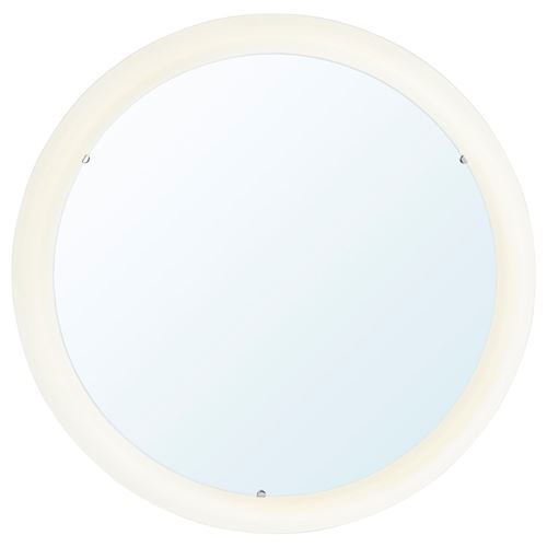 IKEA - STORJORM, mirror with integrated lighting, white, 47 cm