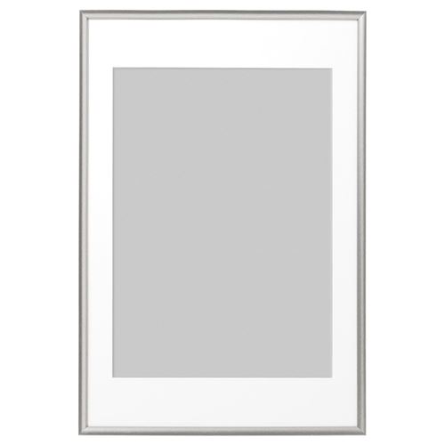 IKEA - SILVERHÖJDEN, grey frame, silver-colour, 61x91 cm