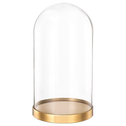 IKEA - BEGAVNING, glass dome with base, transparent, 26 cm