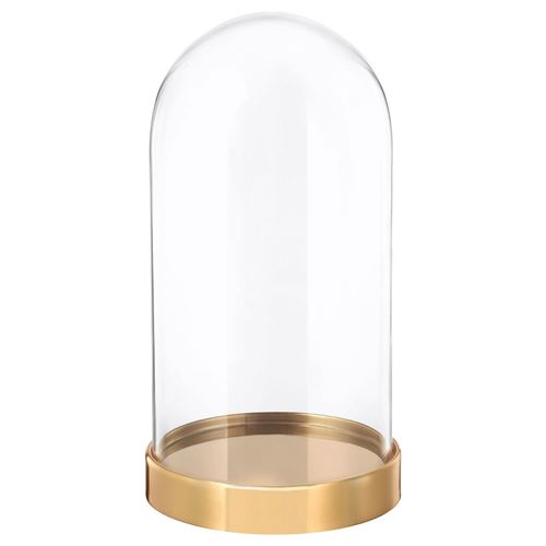 IKEA - BEGAVNING, glass dome with base, transparent, 19 cm