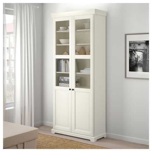 IKEA - LIATORP, kapaklı kitaplık, beyaz, 96x37x214 cm