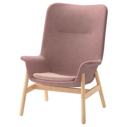 IKEA - VEDBO, wing chair, gunnared light brown/pink