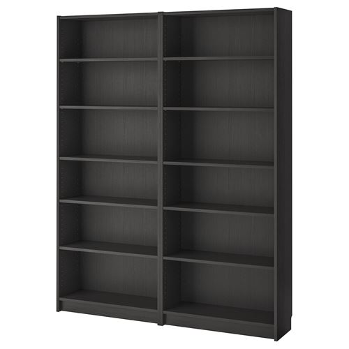 IKEA - BILLY, bookcase, blackbrown, 160x28x202 cm