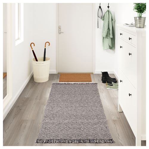 IKEA - RÖRKAR, runner rug, black-natural, 80x150 cm