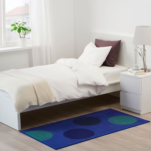 IKEA - LJÖRSLEV, runner rug, blue/green, 80x150 cm