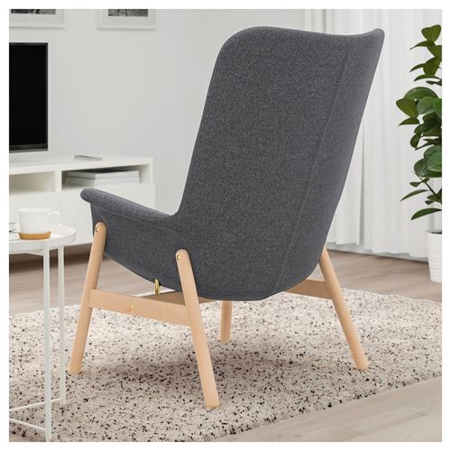 IKEA - VEDBO, wing chair, gunnared dark grey