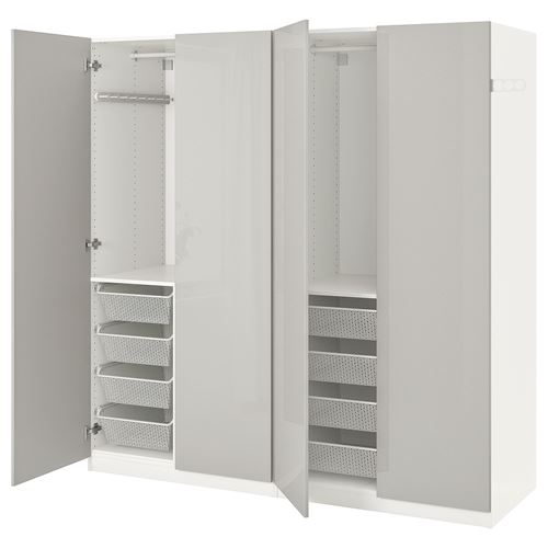 IKEA - PAX/FARDAL, PAX gardırop, beyaz-açık gri, 200x60x201 cm