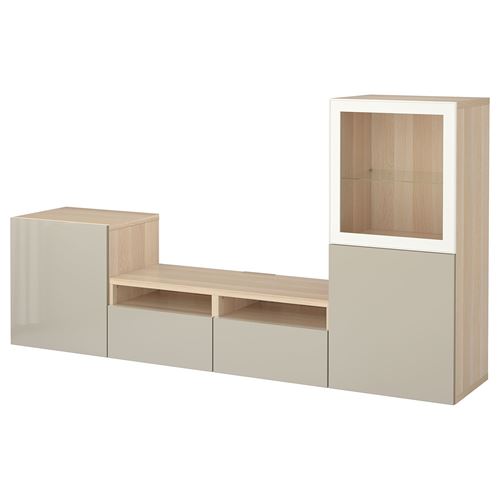 ağartılmış meşe görünümlü-parlak cila-bej-şeffaf cam