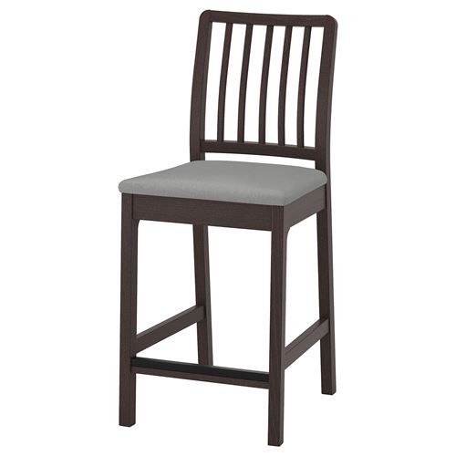 IKEA - EKEDALEN, bar chair, dark brown/Orrsta light grey, 62 cm